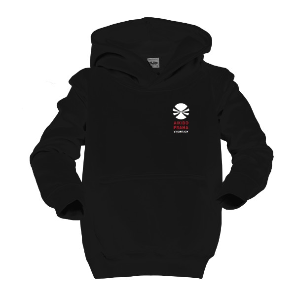 Kids' hoodie Children hoody Aikido calligraphy in dark colours