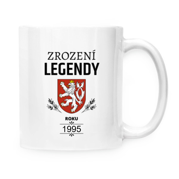 Hrnek malý bílý s potiskem Hrnek ZROZENÍ LEGENDY