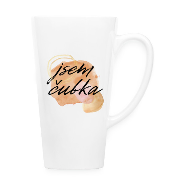 Hrnček latté s potlačou JSEM ČUBKA