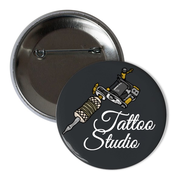 Odznáček  s potiskem Odznak Tattoo Studio vlastní text