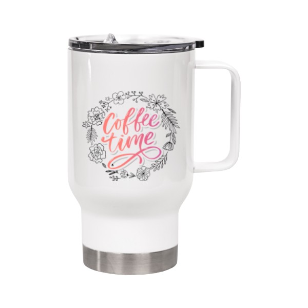 Thermo cup with handle Coffee time