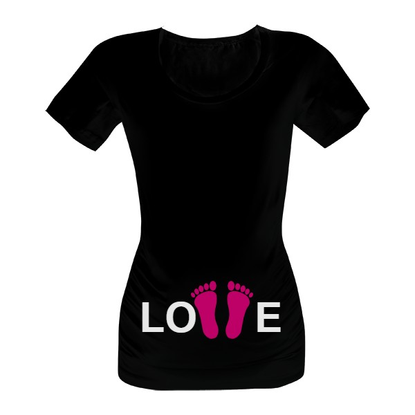 T-shirt Těhotenské tričko LOVE a nožičky